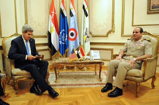 Sisi el Fatah with John Kerry